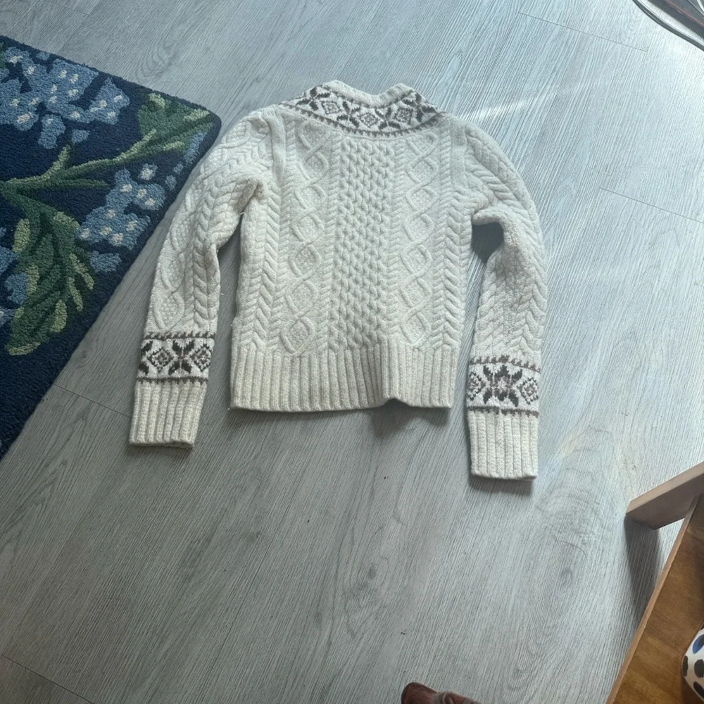 Polo Ralph Lauren Nordic Fair Isle Cream and Brown Knit Sweater - Picture 8 of 10